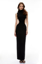 Gwendolen Black CutOut Open Back Maxi Dress