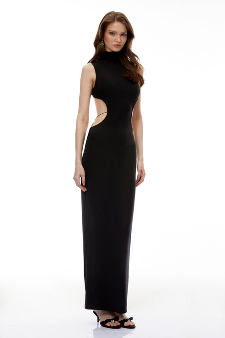 Milena Maxi Dress Black Cut-Out Open Back