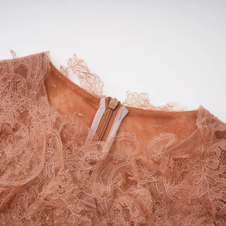 Rowan Midi Dress Caramel Twisted Floral Lace