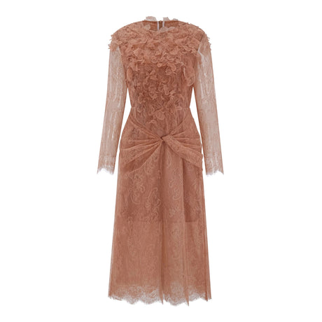Rowan Midi Dress Caramel Twisted Floral Lace