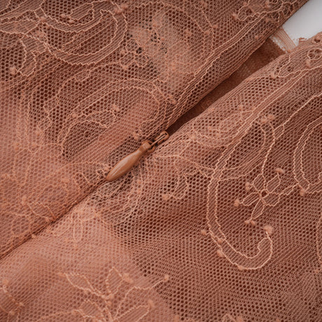 Rowan Midi Dress Caramel Twisted Floral Lace
