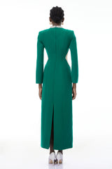 Hadley Green CutOut Crystal Maxi Dress