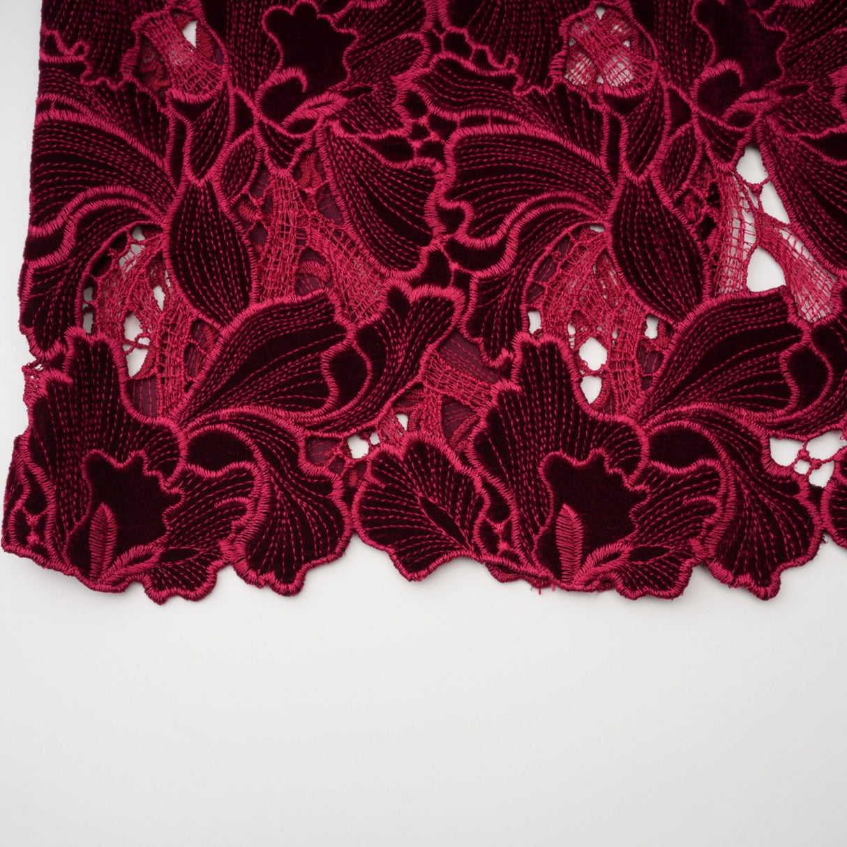 Hafdis Red Floral Embroidered Midi Dress
