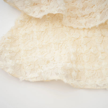 Halla Neutral Tiered Floral Lace Maxi Dress
