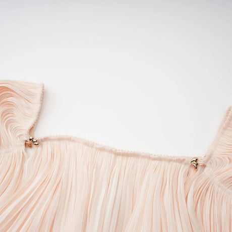Gilda Mini Dress Neutrals Pleated Ruffled