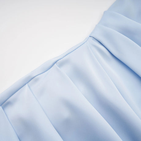 Kaylie Maxi Dress Blue One Shoulder Satin