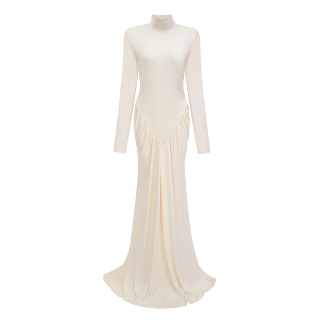 Harriet White Cut Out Ruched Maxi Dress