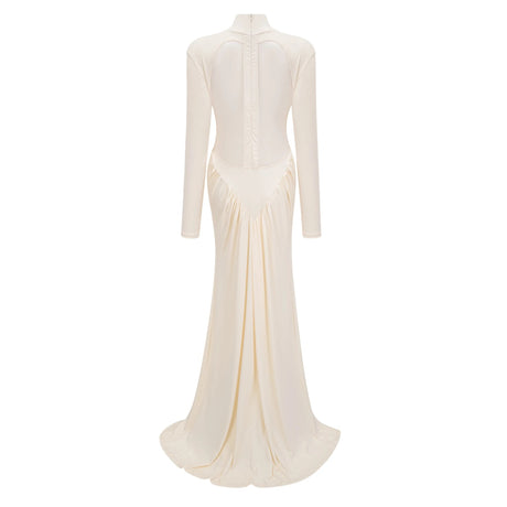 Remi Maxi Dress White Cut Out Ruched
