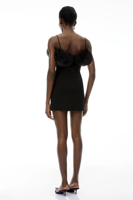 Lilah Mini Dress Black 3D Petal