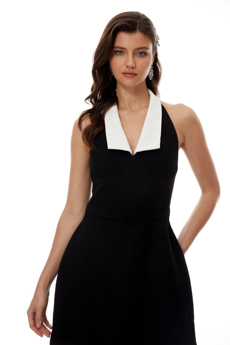 Fiorenza Mini Dress Black Color Block