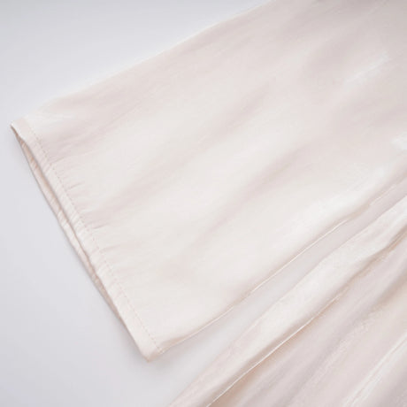 Hege Cream Glossy Ruched Cape Maxi Dress