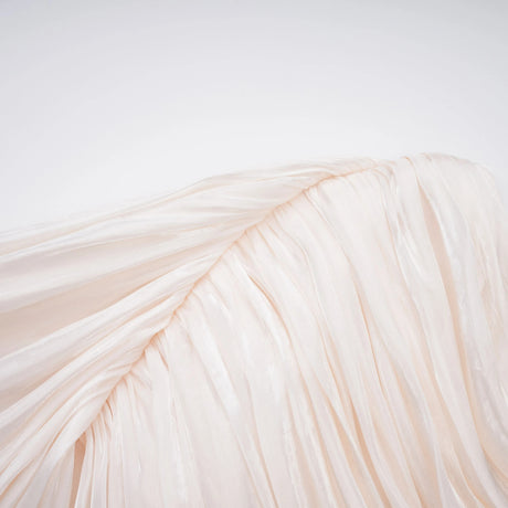 Makayla Maxi Dress Cream Glossy Ruched Cape