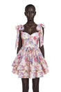 Hélène Multicolor Pink Floral Print Flounced Mini Dress