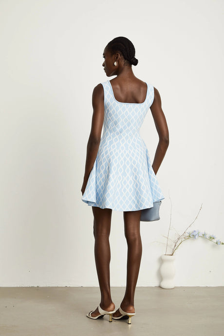 Mary mini dress patterned-jacquard sleeveless