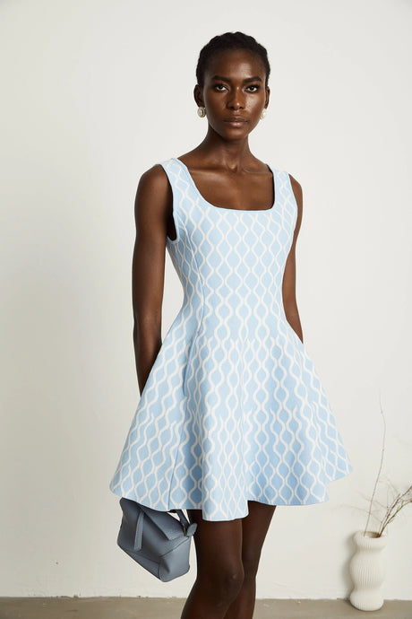 Mary mini dress patterned-jacquard sleeveless