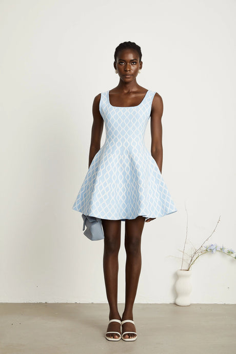 Mary mini dress patterned-jacquard sleeveless