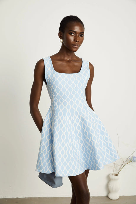 Mary mini dress patterned-jacquard sleeveless