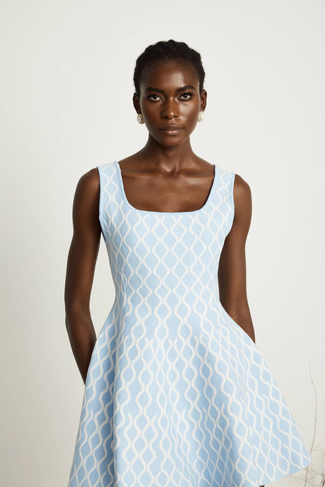 Mary mini dress patterned-jacquard sleeveless
