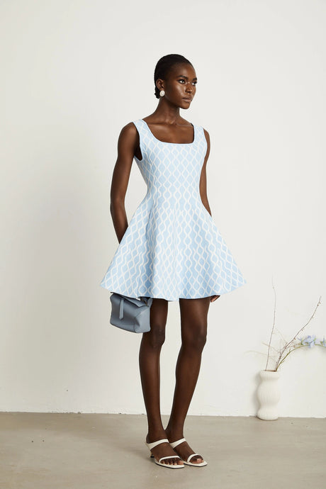 Mary mini dress patterned-jacquard sleeveless