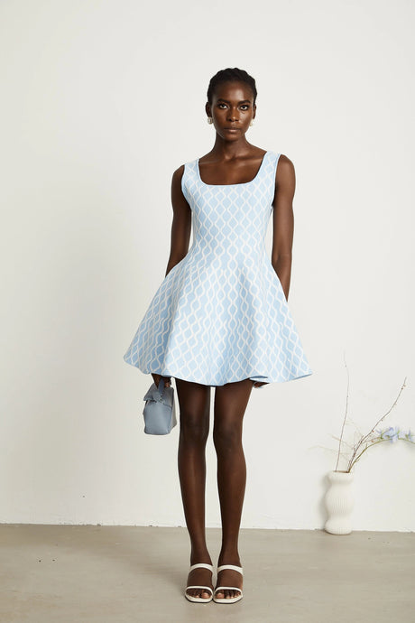 Mary mini dress patterned-jacquard sleeveless