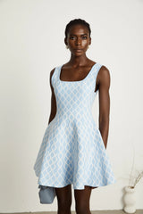Hélène patternedjacquard sleeveless mini dress