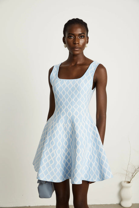 Mary mini dress patterned-jacquard sleeveless