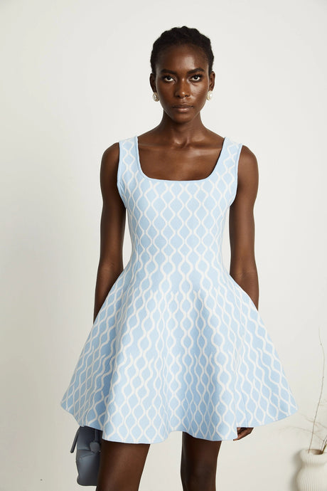 Mary mini dress patterned-jacquard sleeveless