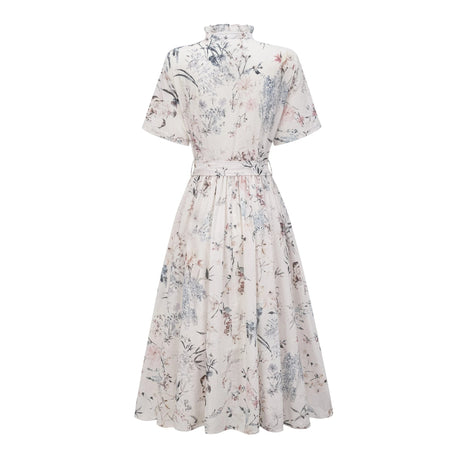 Alberta Midi Dress White Floral Print Summer