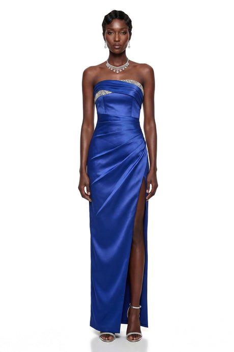 Beppina Maxi Dress Royal Blue Off Shoulder Ruched