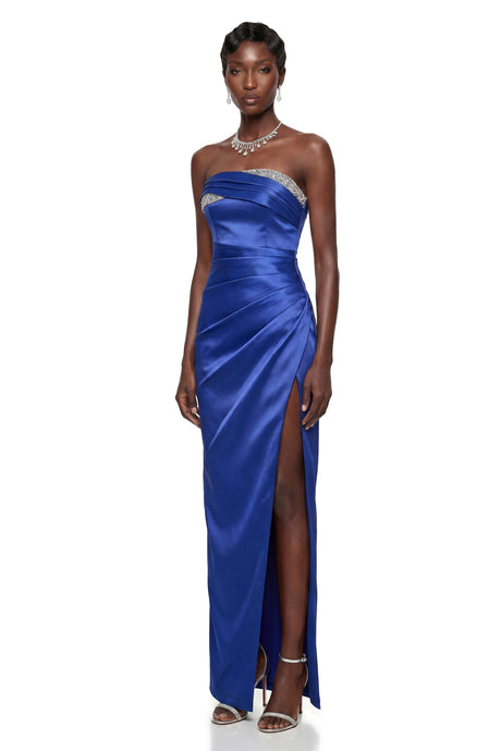 Beppina Maxi Dress Royal Blue Off Shoulder Ruched