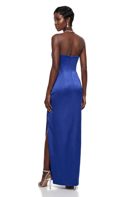 Beppina Maxi Dress Royal Blue Off Shoulder Ruched