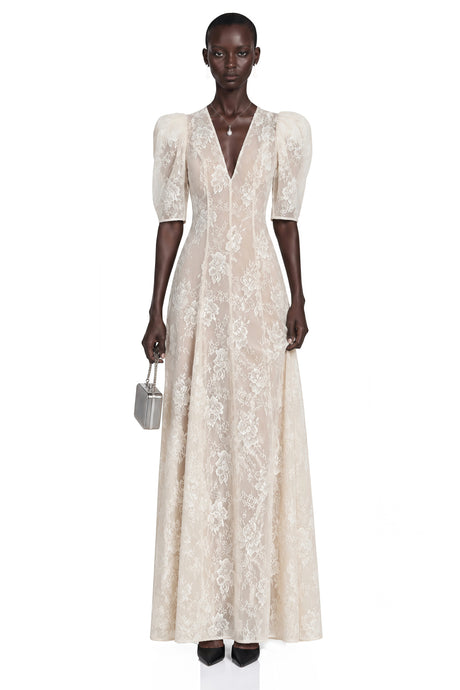 Summer Maxi Dress White V-Neck Lace