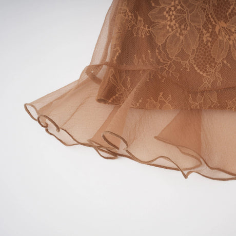 Martina Mini Dress Chocolate Brown Halterneck Mesh