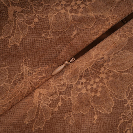 Martina Mini Dress Chocolate Brown Halterneck Mesh