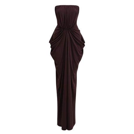 Savina Maxi Dress Chocolate Brown Off Shoulder