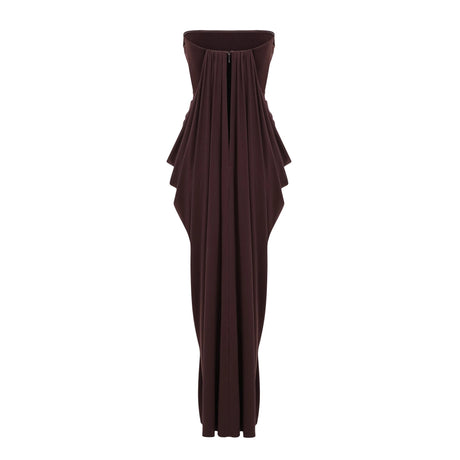 Savina Maxi Dress Chocolate Brown Off Shoulder