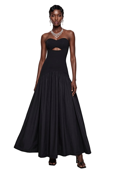 Antonella Maxi Dress Black Off Shoulder Ruched