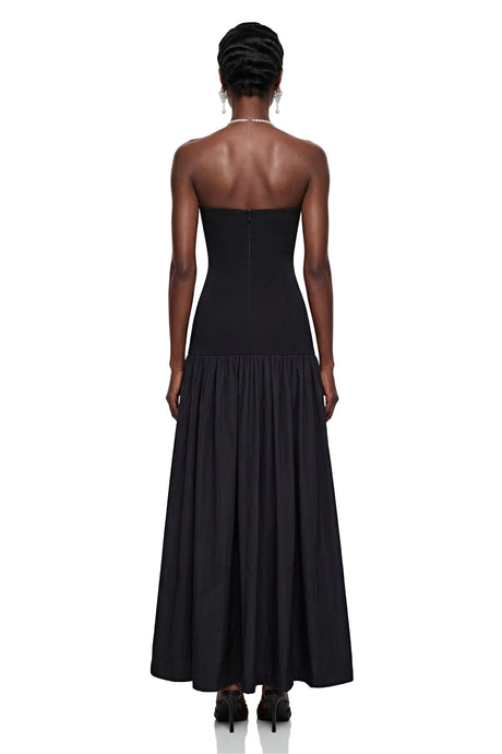 Antonella Maxi Dress Black Off Shoulder Ruched