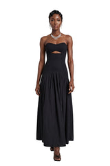 Hypatia Black Off Shoulder Ruched Maxi Dress