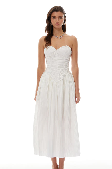 Giulia Maxi Dress White Off-Shoulder Ruched