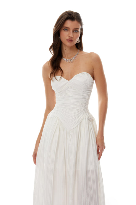 Giulia Maxi Dress White Off-Shoulder Ruched