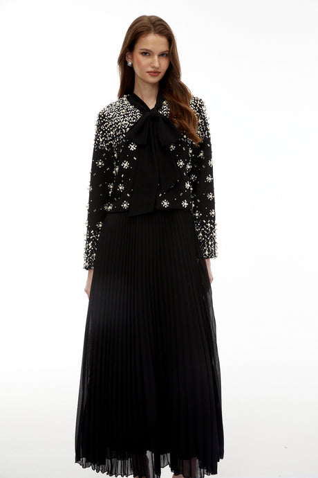 Adelina Dress Black Embellished Jacket & Set