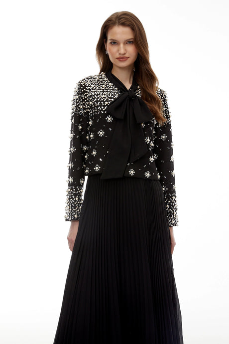 Adelina Dress Black Embellished Jacket & Set