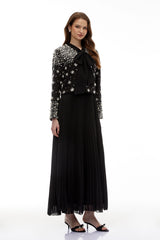 Imogen Black Embellished Jacket  Dress Set