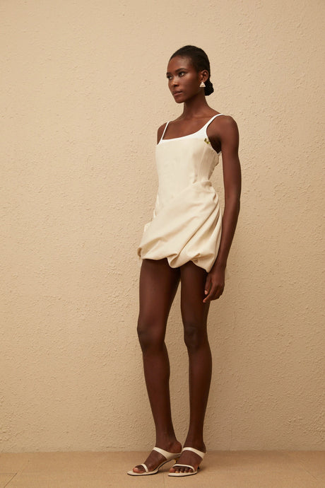 Selena Mini Dress Neutral Panel Corset