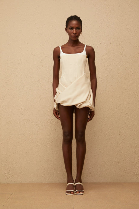 Selena Mini Dress Neutral Panel Corset