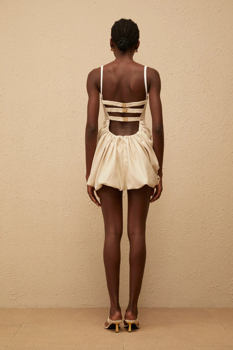 Selena Mini Dress Neutral Panel Corset