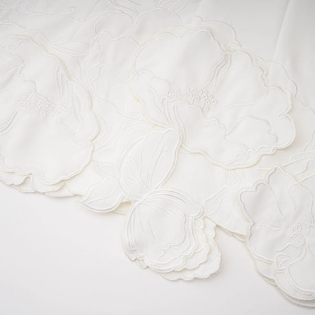 Elisabetta Mini Dress Cream White Strapless Floral Embroidered