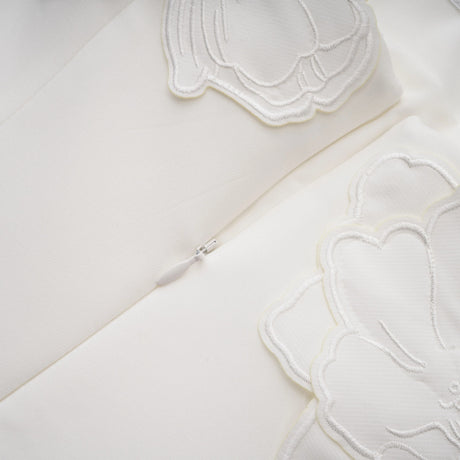 Elisabetta Mini Dress Cream White Strapless Floral Embroidered