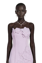Inga Purple Strapless Floral Embroidered Mini Dress